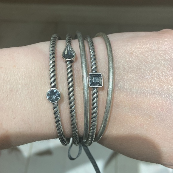 LOFT Bangle Bracelets - Brushed Metal - Picture 5 of 5